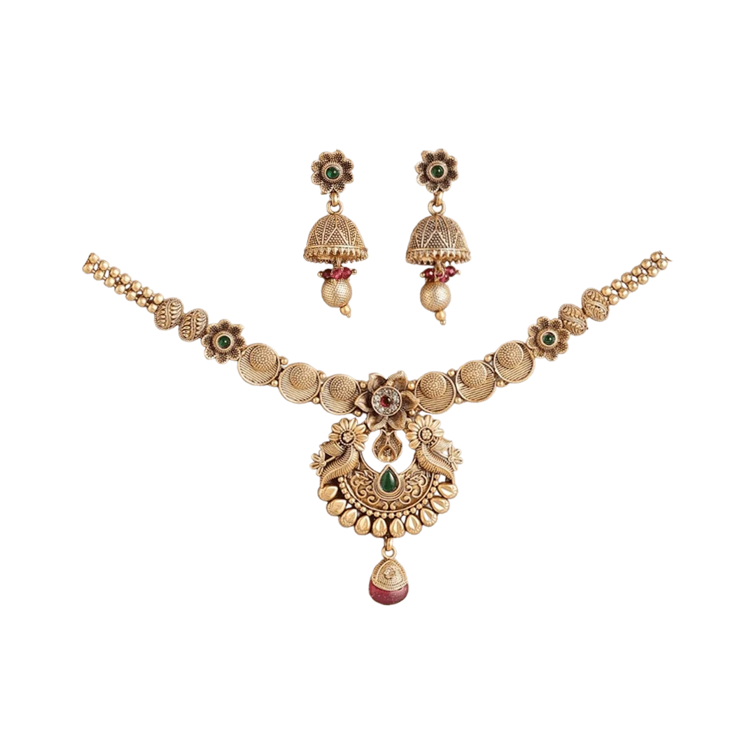 Noor Gold Plated Regal Jewellery Necklace Set