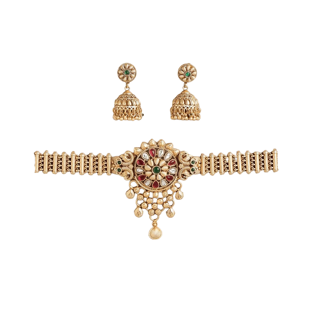 Imani Gold Plated Regal Jewellery Choker Set