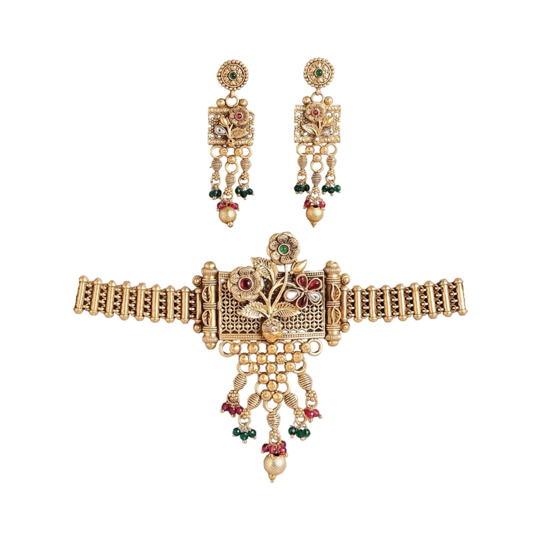 Imani Gold Plated Regal Jewellery Choker Set