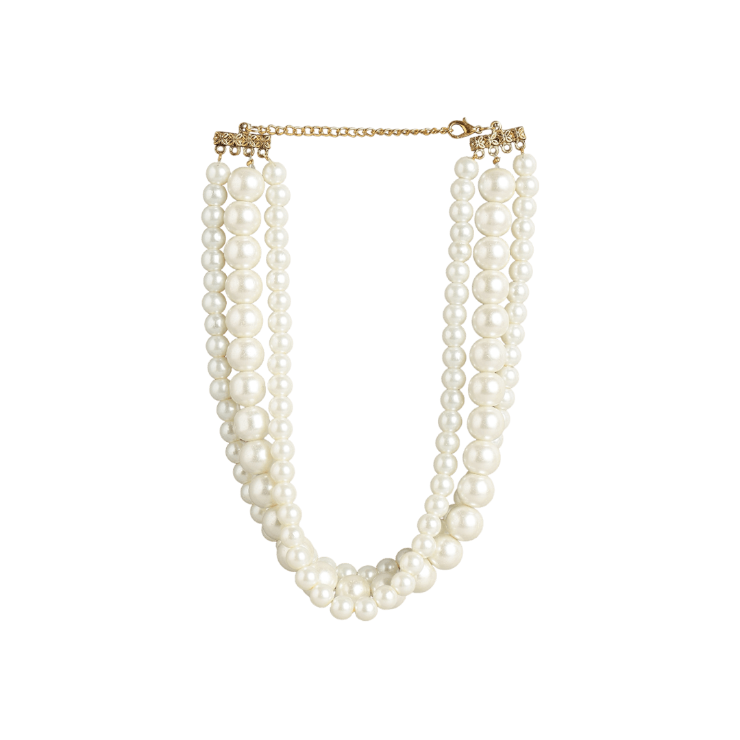 Shweta Gold Plated All Pearl Necklace