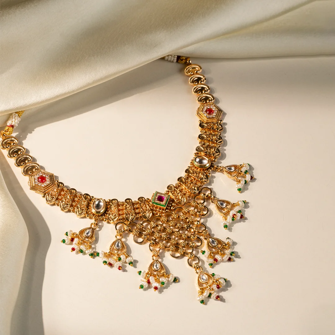 Riddhima – Antique Kundan Jaal Statement Set