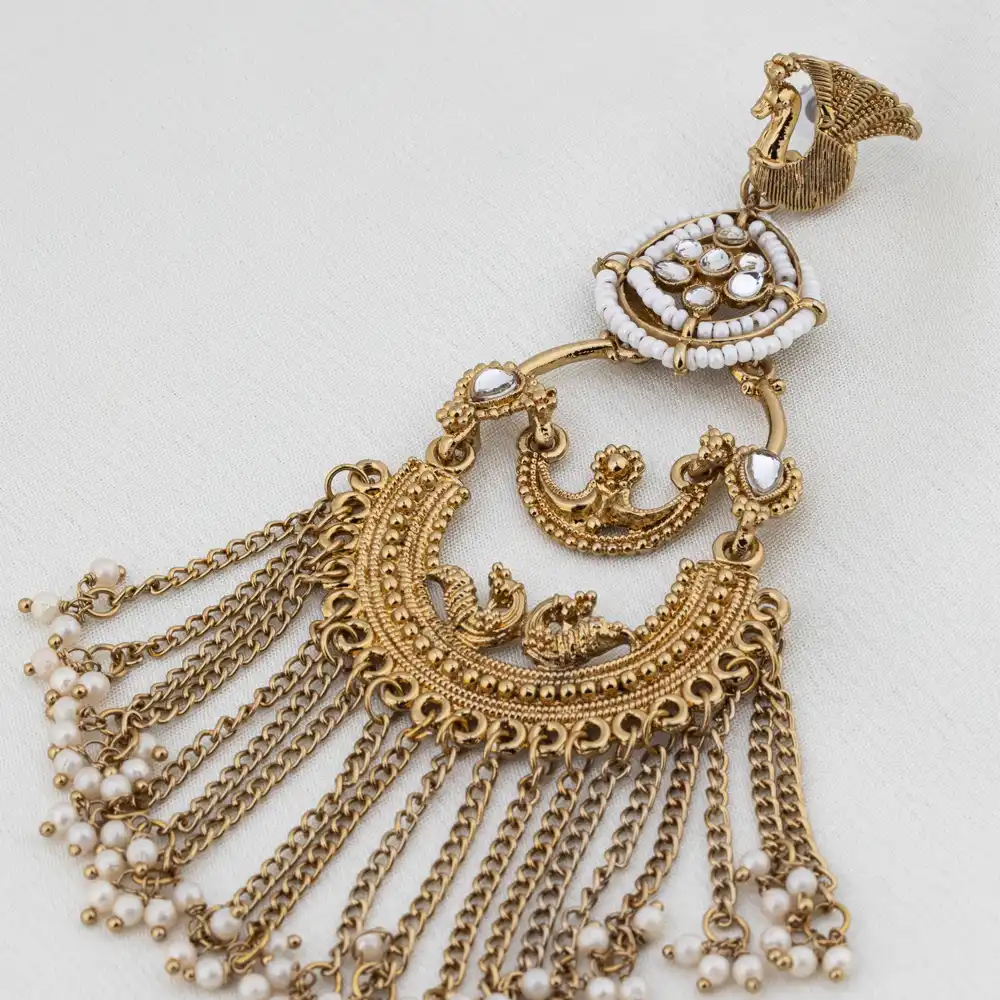 Mayurika – Royal Peacock Chandbali Statement Earrings