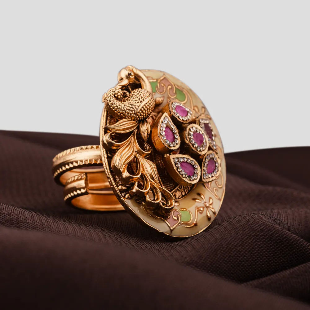 Padmika – Royal Meenakari Kundan Statement Ring Padmika – Royal Meenakari Kundan Statement Ring