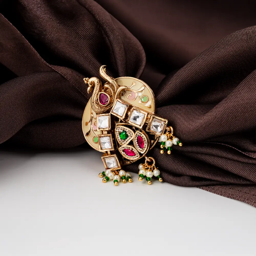 Mrinalini – Royal Meenakari Kundan Statement Ring Mrinalini – Royal Meenakari Kundan Statement Ring